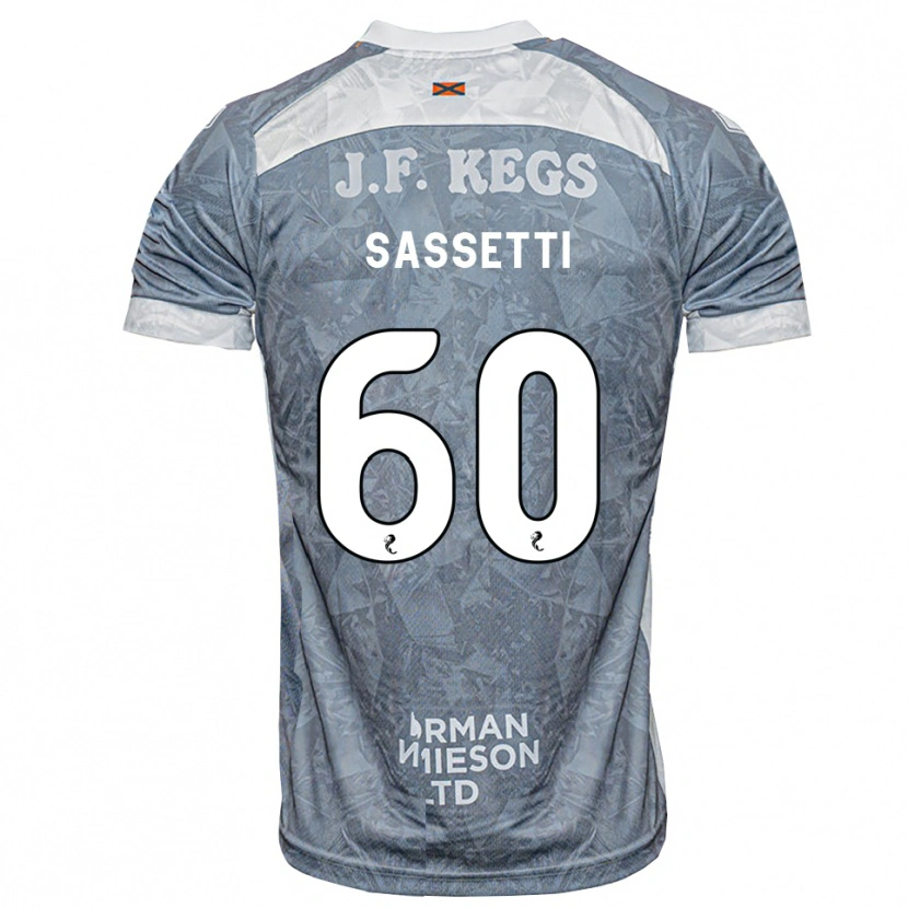 Danxen Bambino Maglia Lorenzo Sassetti #60 Grigio Ardesia Kit Gara Away 2026/27 Maglietta