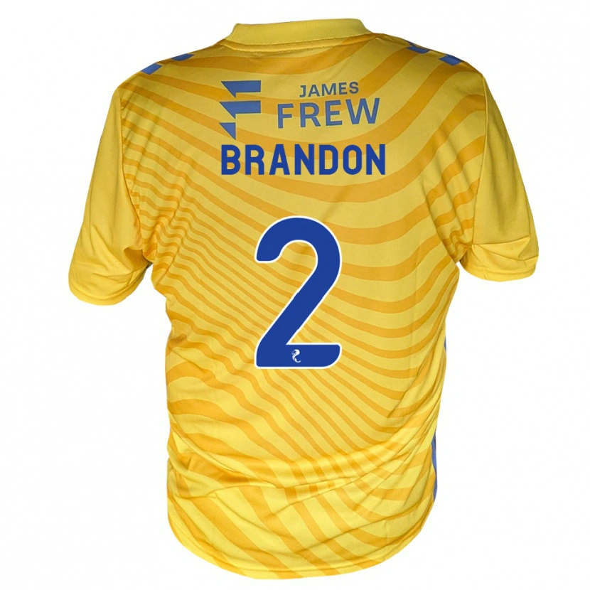 Danxen Bambino Maglia Jamie Brandon #2 Giallo Blu Reale Kit Gara Away 2026/27 Maglietta