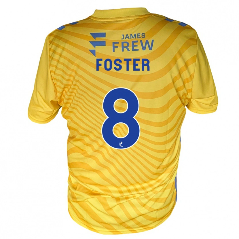 Danxen Bambino Maglia Logan Foster #8 Giallo Blu Reale Kit Gara Away 2026/27 Maglietta