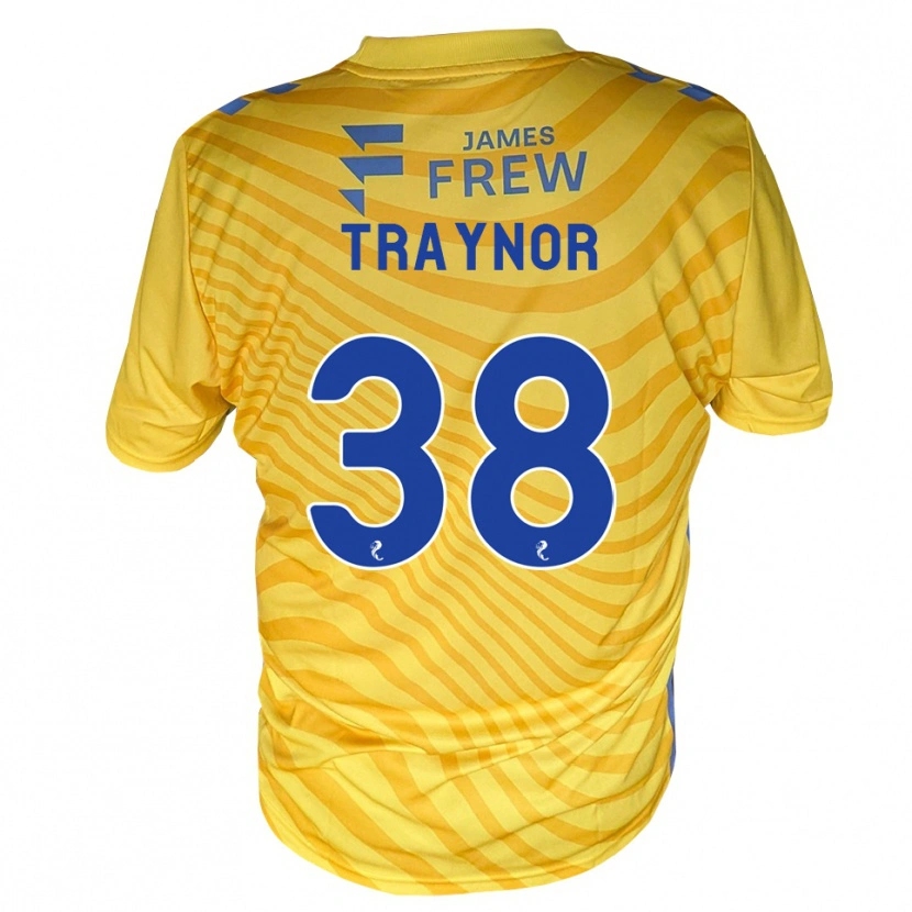 Danxen Bambino Maglia Archie Traynor #38 Giallo Blu Reale Kit Gara Away 2026/27 Maglietta