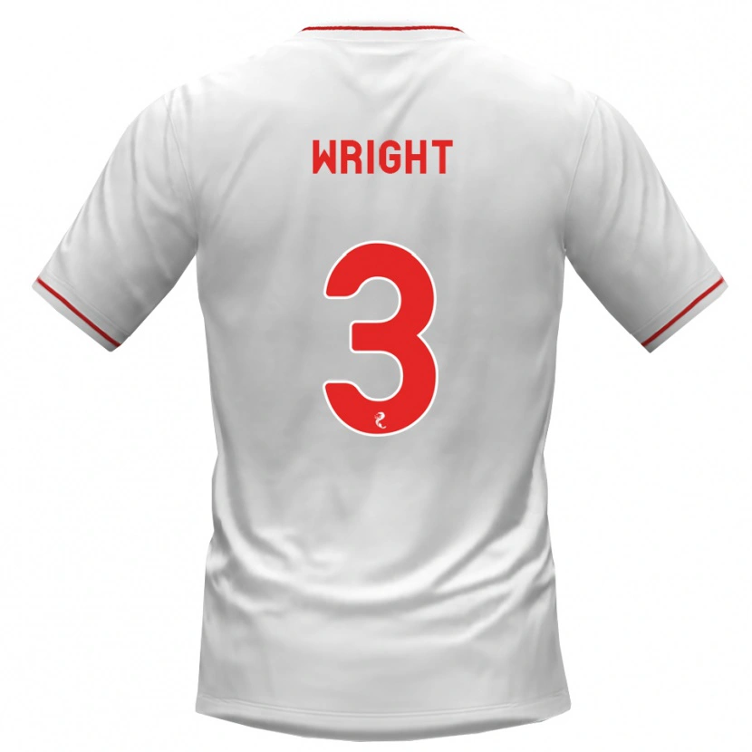 Danxen Bambino Maglia Duncan Wright #3 Rosso Bianco Kit Gara Away 2026/27 Maglietta