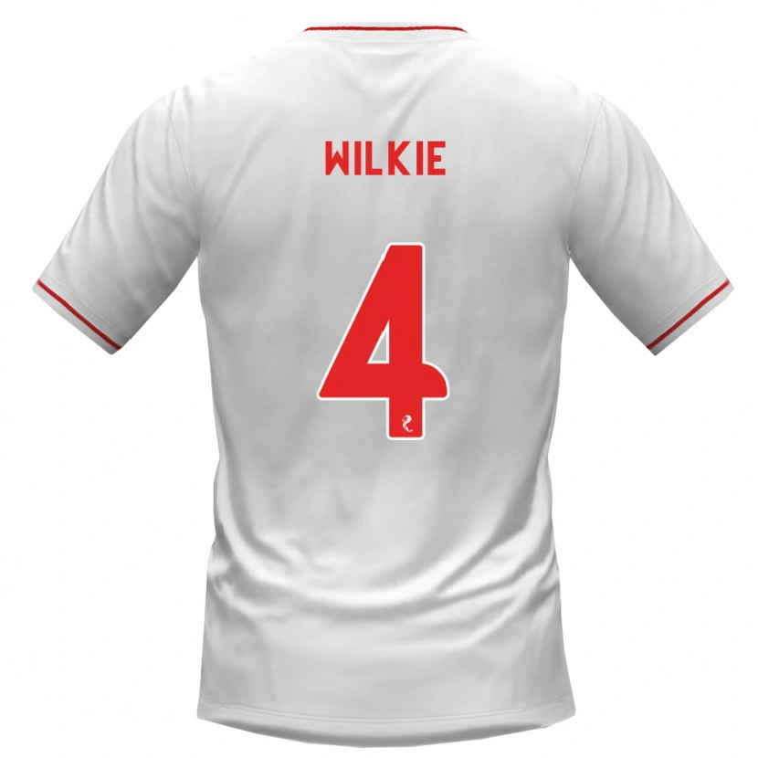 Danxen Bambino Maglia Jack Wilkie #4 Rosso Bianco Kit Gara Away 2026/27 Maglietta