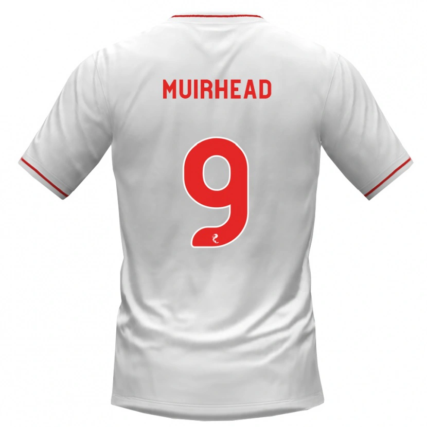 Danxen Bambino Maglia Robbie Muirhead #9 Rosso Bianco Kit Gara Away 2026/27 Maglietta