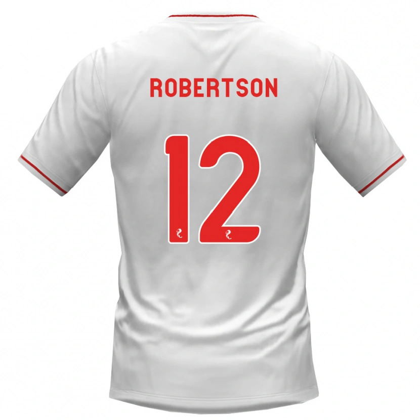 Danxen Bambino Maglia Mitchell Robertson #12 Rosso Bianco Kit Gara Away 2026/27 Maglietta