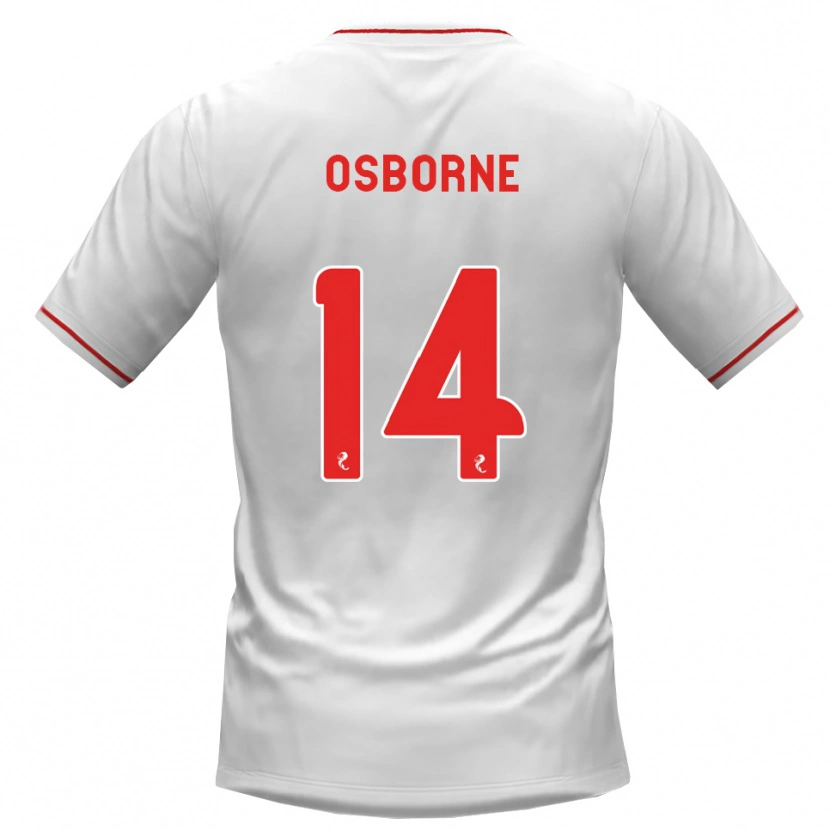 Danxen Bambino Maglia Ellie Osborne #14 Rosso Bianco Kit Gara Away 2026/27 Maglietta