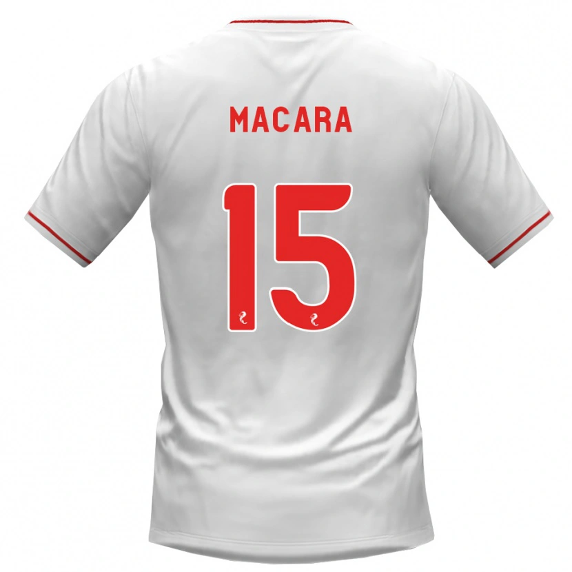 Danxen Bambino Maglia Elise Macara #15 Rosso Bianco Kit Gara Away 2026/27 Maglietta