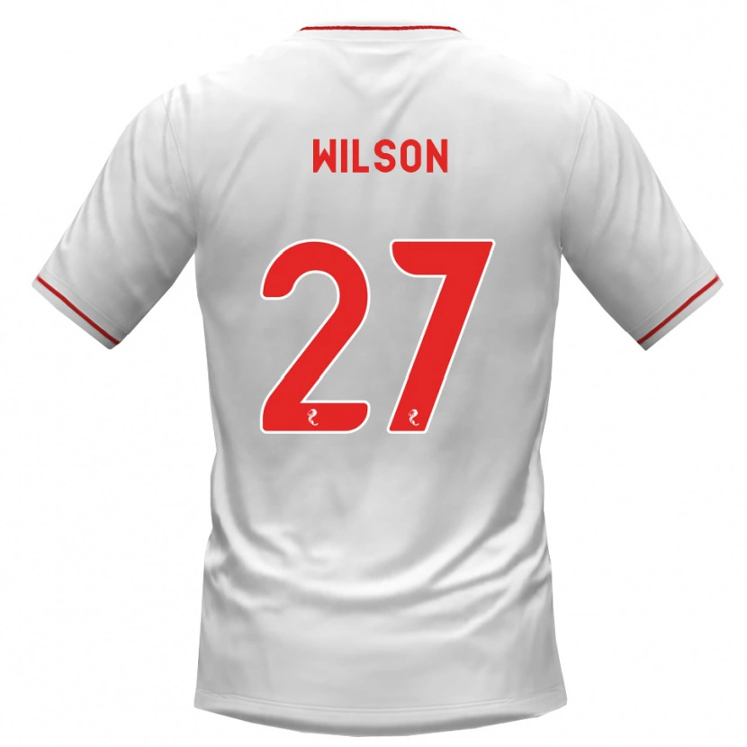 Danxen Bambino Maglia Danny Wilson #27 Rosso Bianco Kit Gara Away 2026/27 Maglietta