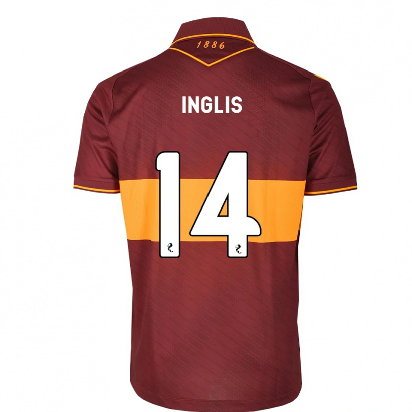 Danxen Bambino Maglia Gill Inglis #14 Marrone Arancione Kit Gara Away 2026/27 Maglietta