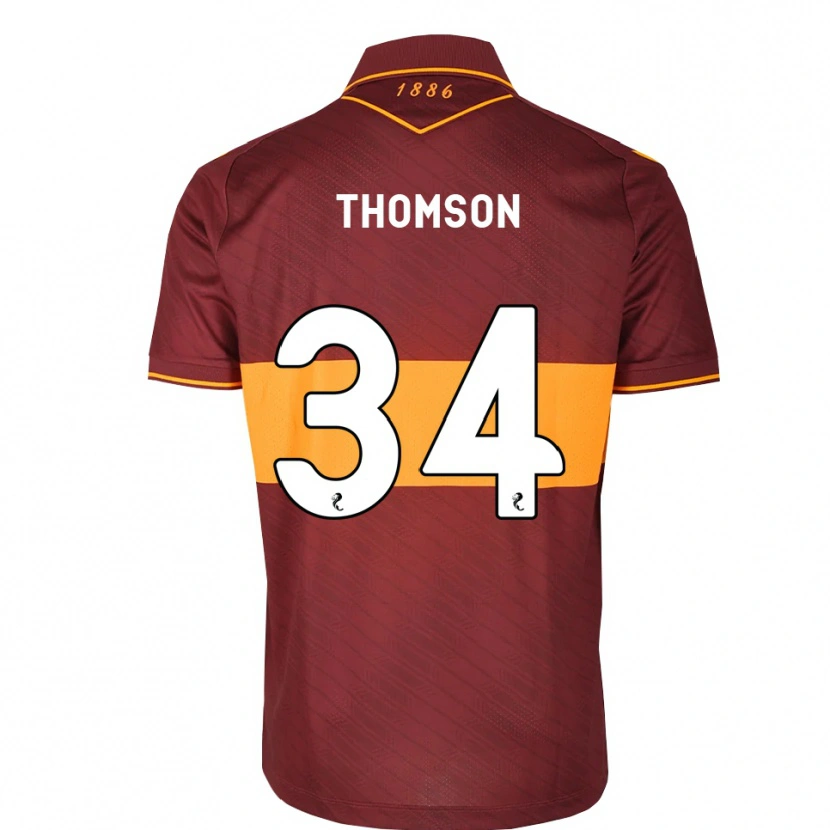 Danxen Bambino Maglia Aaron Thomson #34 Marrone Arancione Kit Gara Away 2026/27 Maglietta