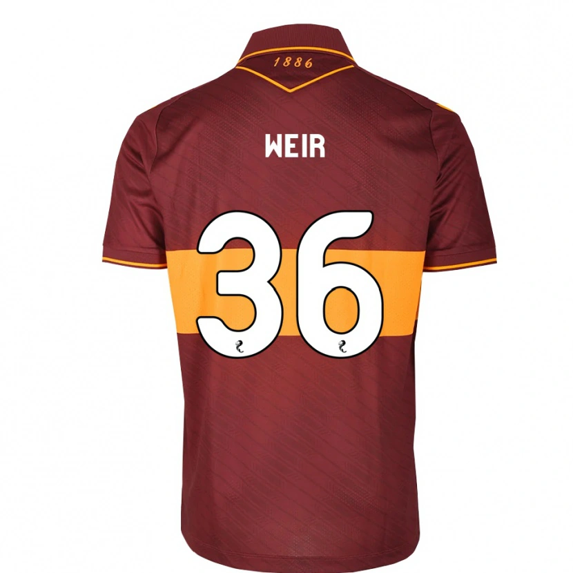 Danxen Bambino Maglia Lucas Weir #36 Marrone Arancione Kit Gara Away 2026/27 Maglietta