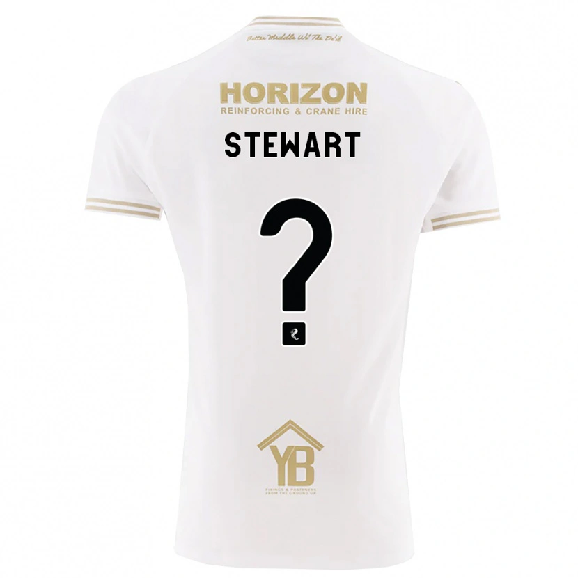 Danxen Bambino Maglia Ella Stewart #0 Bianco Giallo Kit Gara Away 2026/27 Maglietta