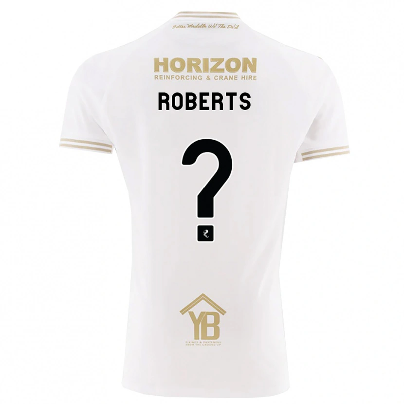 Danxen Bambino Maglia Ellie Roberts #0 Bianco Giallo Kit Gara Away 2026/27 Maglietta