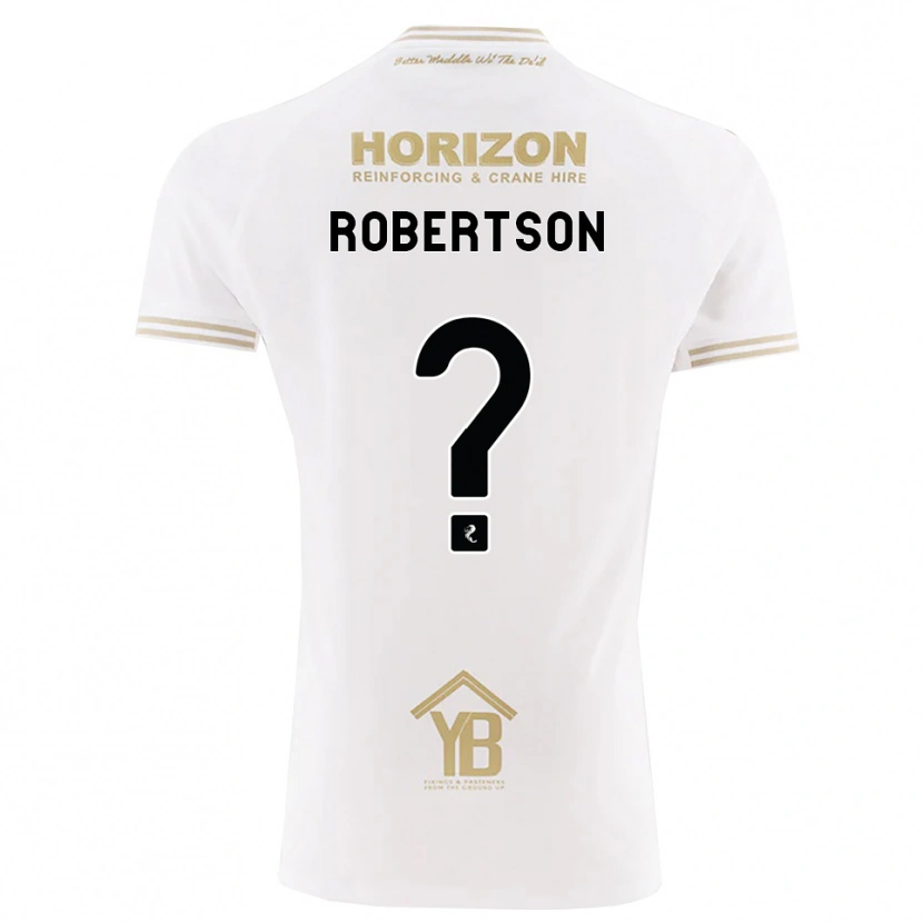 Danxen Bambino Maglia Erin Robertson #0 Bianco Giallo Kit Gara Away 2026/27 Maglietta