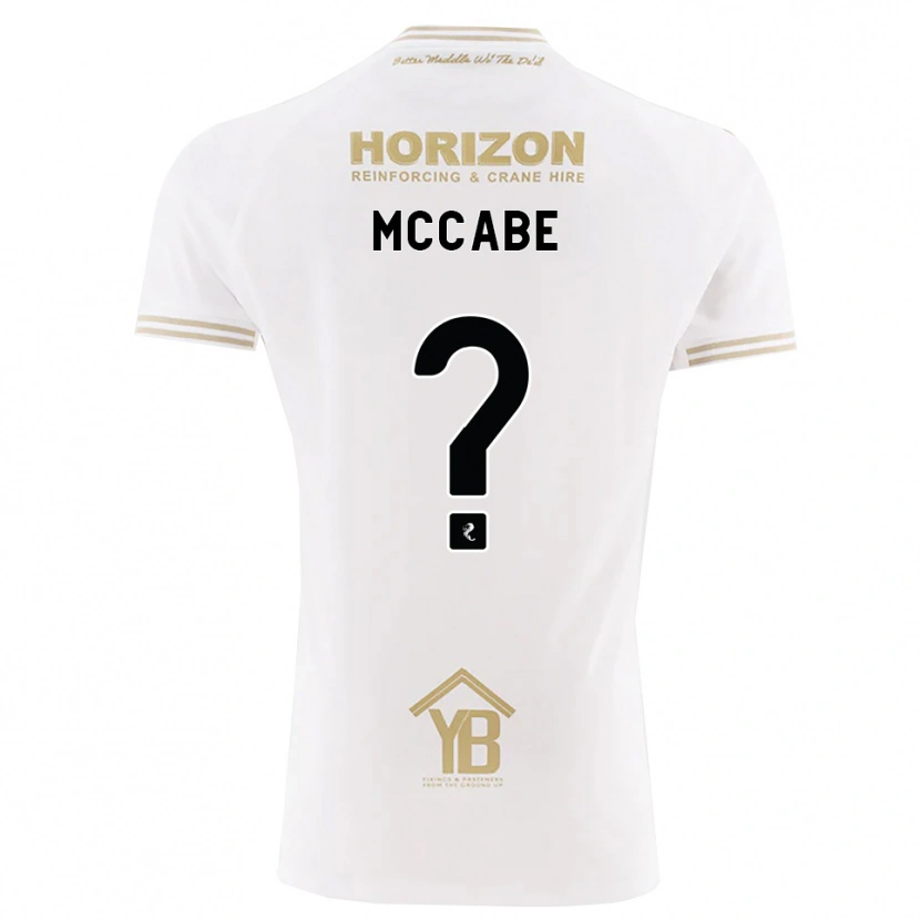 Danxen Bambino Maglia Karen Mccabe #0 Bianco Giallo Kit Gara Away 2026/27 Maglietta