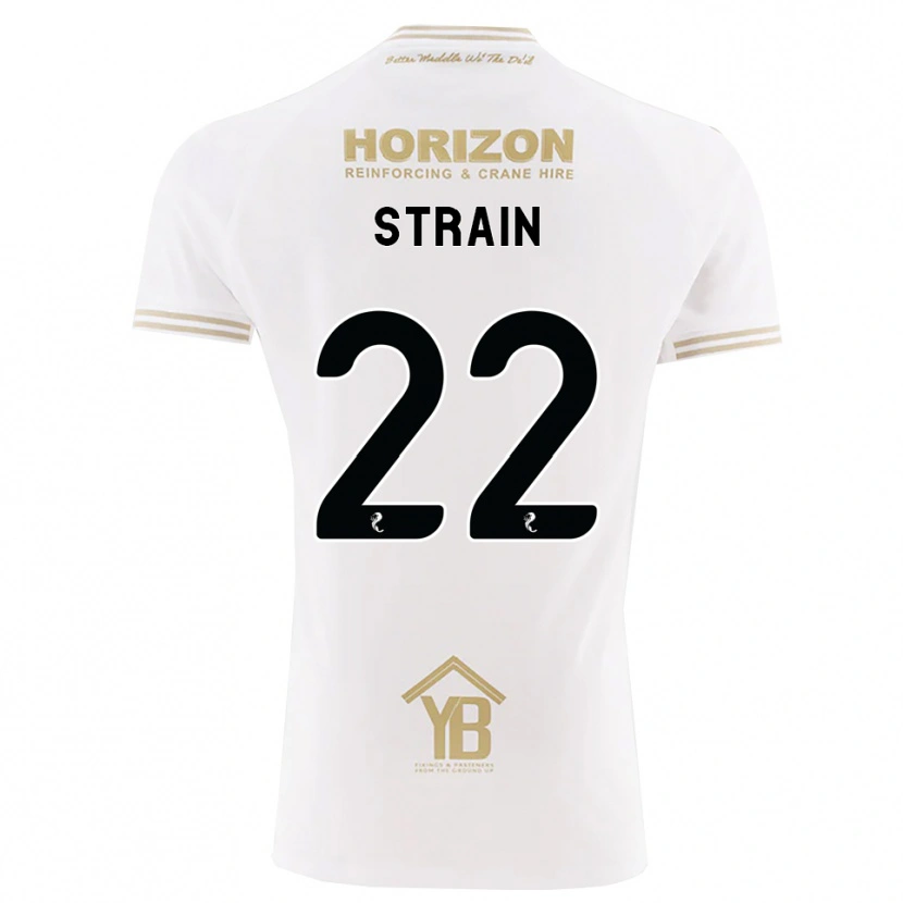 Danxen Bambino Maglia Ryan Strain #22 Bianco Giallo Kit Gara Away 2026/27 Maglietta