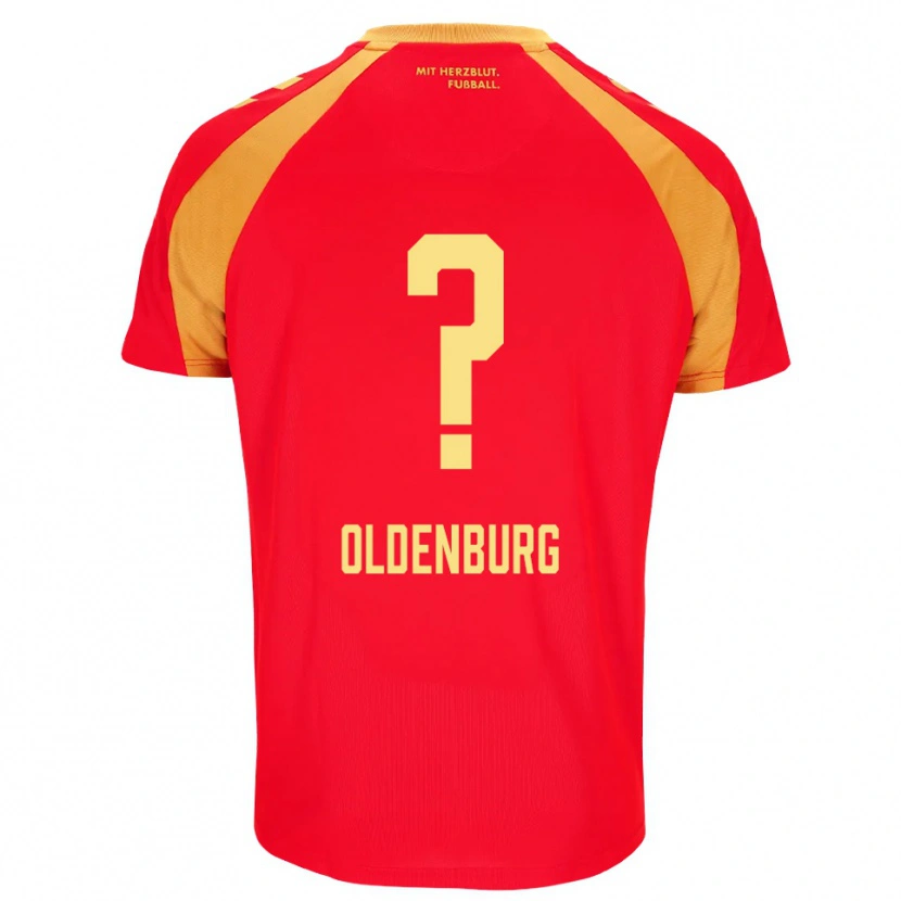Danxen Bambino Maglia Leon Oldenburg #0 Rosso Arancione Nero Kit Gara Away 2026/27 Maglietta