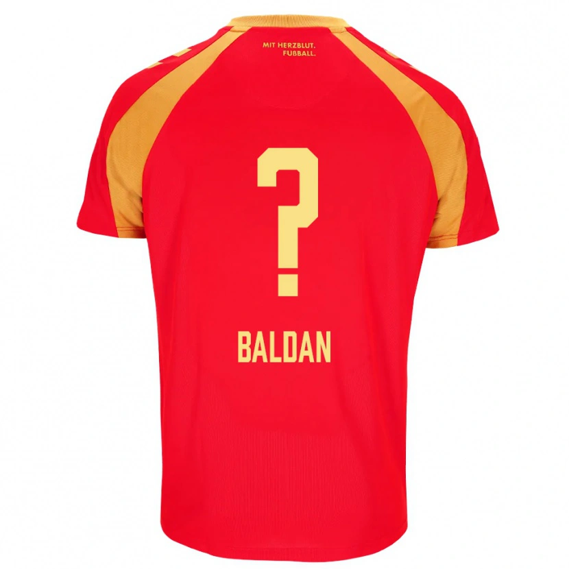 Danxen Bambino Maglia Ziya Baldan #0 Rosso Arancione Nero Kit Gara Away 2026/27 Maglietta