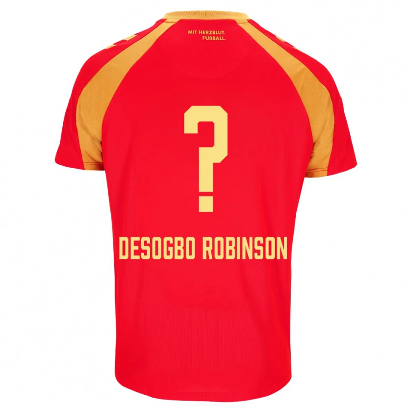 Danxen Bambino Maglia Jermaine Desogbo Robinson #0 Rosso Arancione Nero Kit Gara Away 2026/27 Maglietta