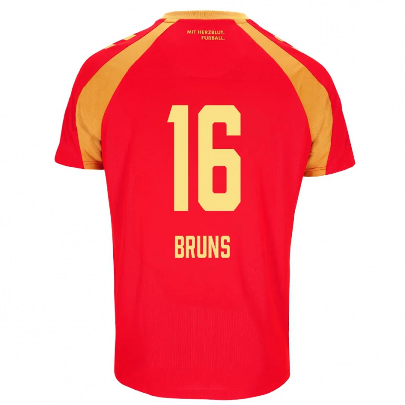 Danxen Bambino Maglia Tom Bruns #16 Rosso Arancione Nero Kit Gara Away 2026/27 Maglietta