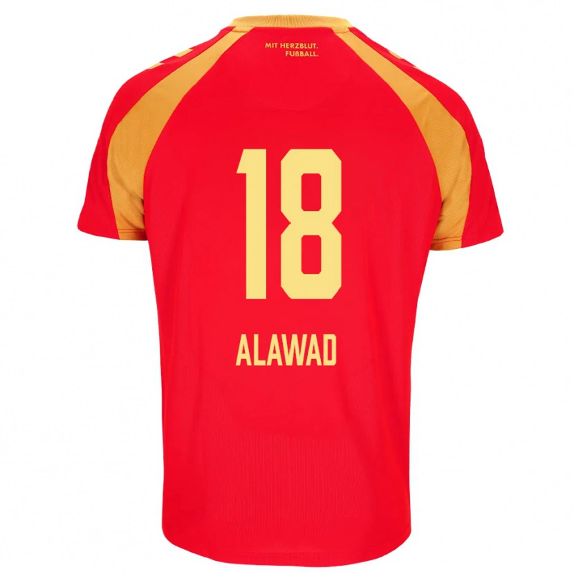 Danxen Bambino Maglia Ali Alawad #18 Rosso Arancione Nero Kit Gara Away 2026/27 Maglietta