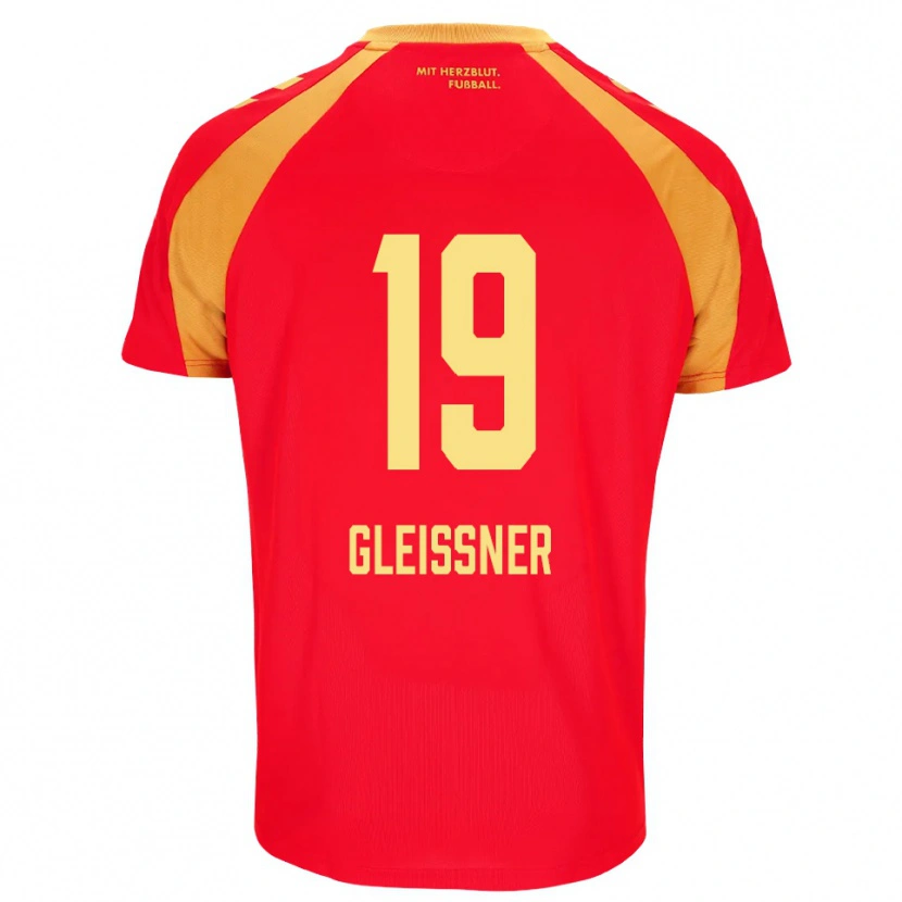 Danxen Bambino Maglia Kevin Gleissner #19 Rosso Arancione Nero Kit Gara Away 2026/27 Maglietta