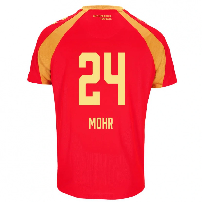 Danxen Bambino Maglia Niklas Mohr #24 Rosso Arancione Nero Kit Gara Away 2026/27 Maglietta