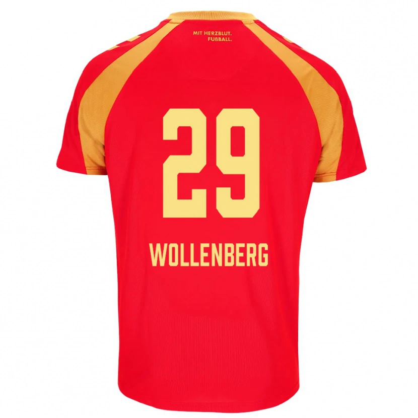 Danxen Bambino Maglia Paul Wollenberg #29 Rosso Arancione Nero Kit Gara Away 2026/27 Maglietta