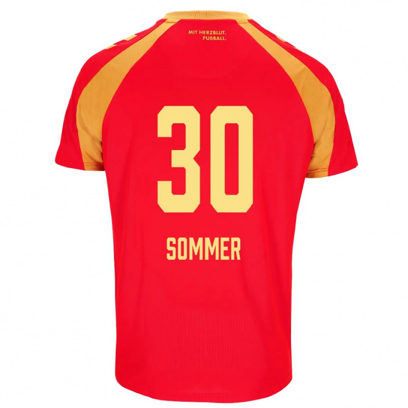 Danxen Bambino Maglia Konstantin Sommer #30 Rosso Arancione Nero Kit Gara Away 2026/27 Maglietta