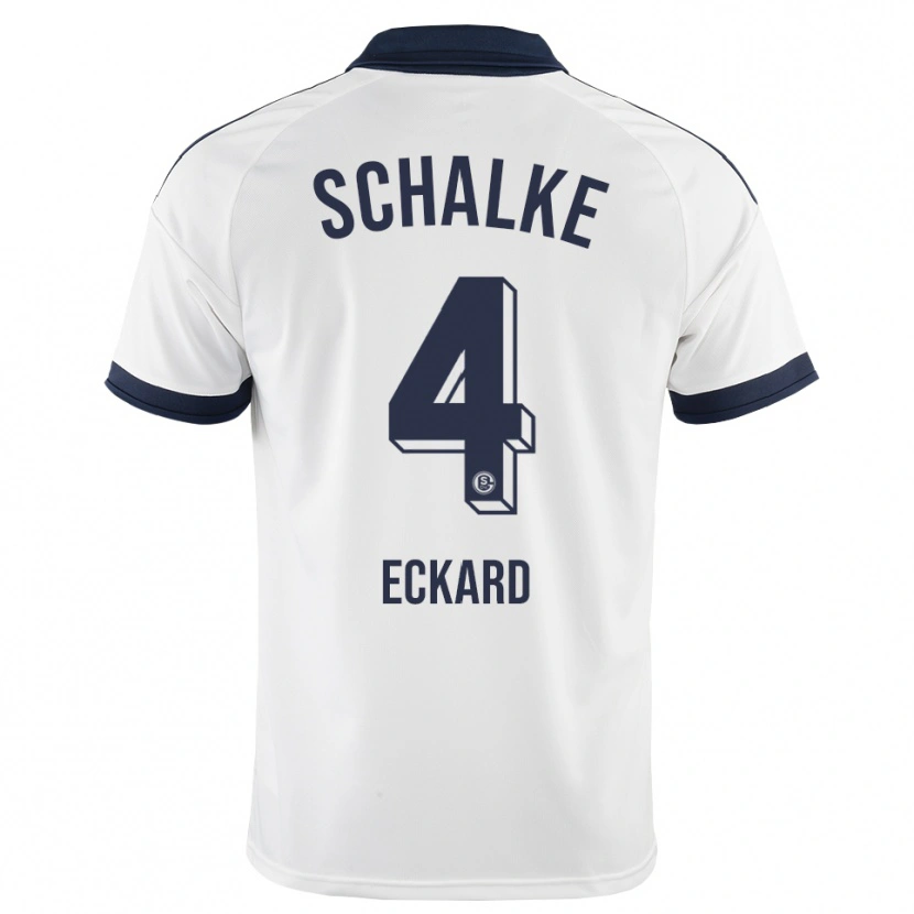 Danxen Bambino Maglia Jonas Eckard #4 Bianco Nero Kit Gara Away 2026/27 Maglietta