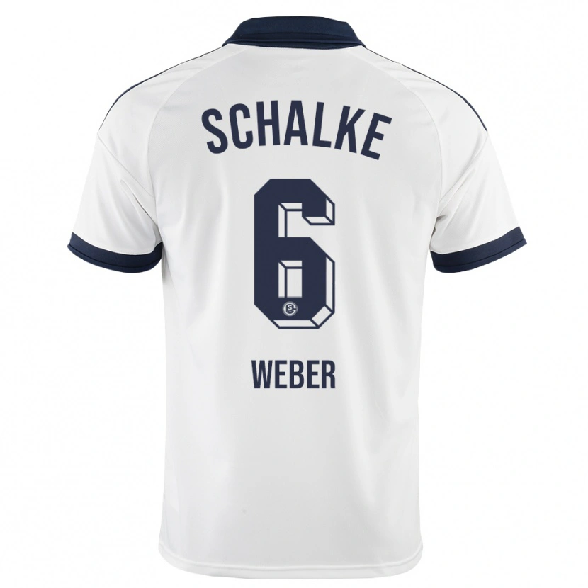 Danxen Bambino Maglia Ben Weber #6 Bianco Nero Kit Gara Away 2026/27 Maglietta