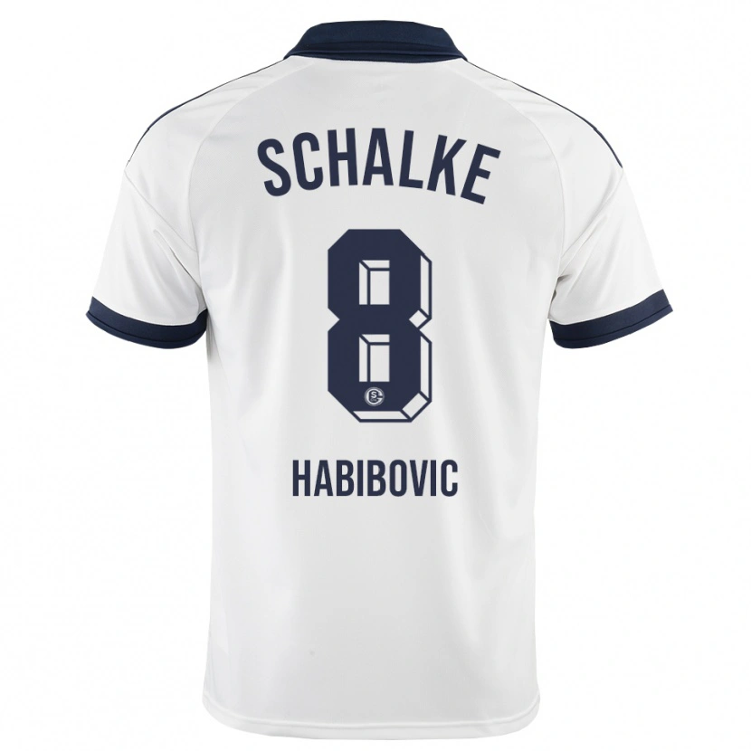 Danxen Bambino Maglia Edina Habibovic #8 Bianco Nero Kit Gara Away 2026/27 Maglietta