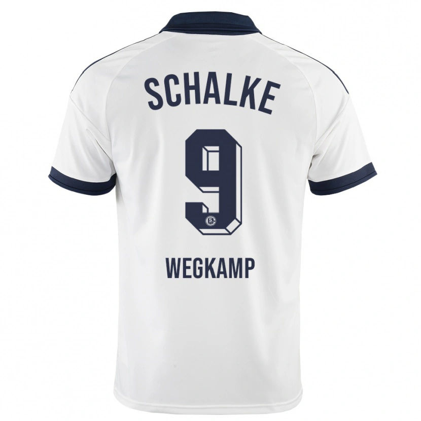 Danxen Bambino Maglia Gerrit Wegkamp #9 Bianco Nero Kit Gara Away 2026/27 Maglietta