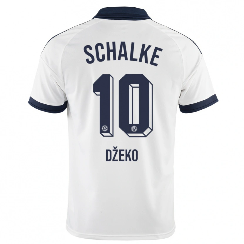 Danxen Bambino Maglia Edin Dzeko #10 Bianco Nero Kit Gara Away 2026/27 Maglietta