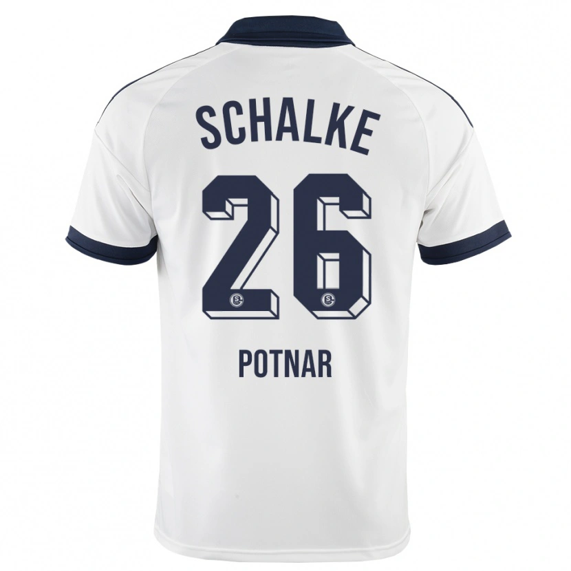 Danxen Bambino Maglia Bojan Potnar #26 Bianco Nero Kit Gara Away 2026/27 Maglietta