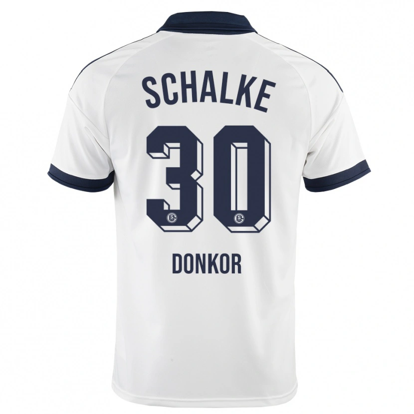 Danxen Bambino Maglia Anton Donkor #30 Bianco Nero Kit Gara Away 2026/27 Maglietta