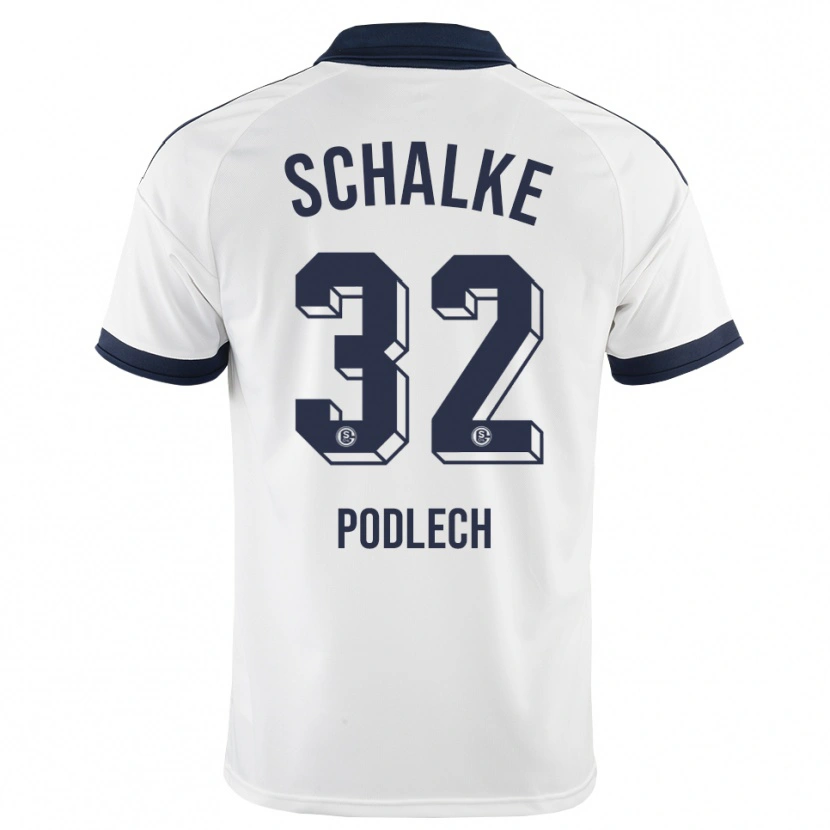 Danxen Bambino Maglia Luca Podlech #32 Bianco Nero Kit Gara Away 2026/27 Maglietta