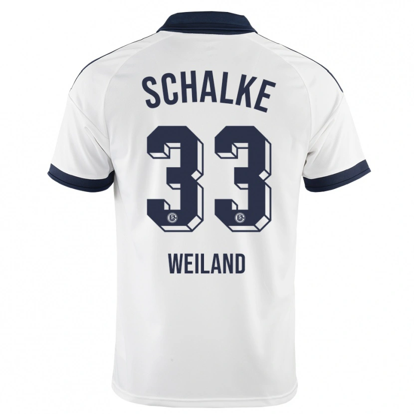 Danxen Bambino Maglia Max Weiland #33 Bianco Nero Kit Gara Away 2026/27 Maglietta