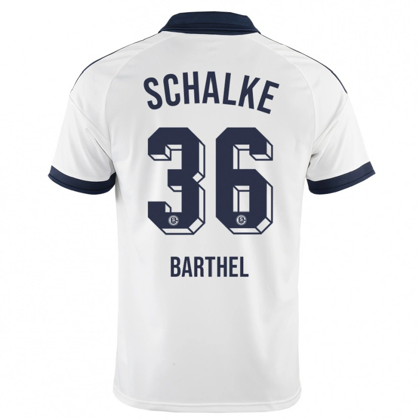 Danxen Bambino Maglia Niklas Barthel #36 Bianco Nero Kit Gara Away 2026/27 Maglietta