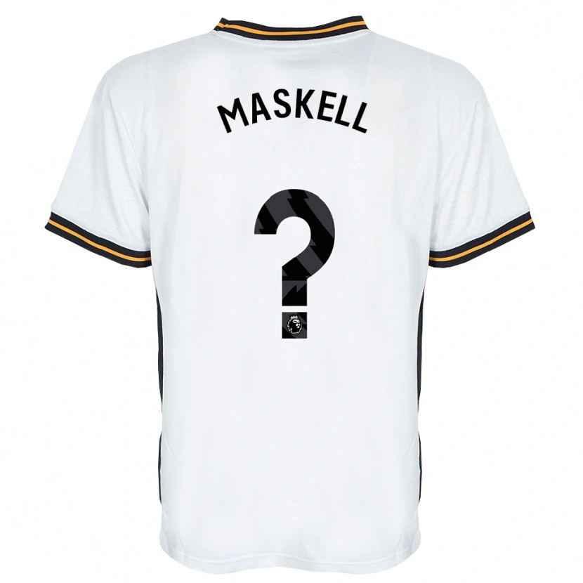 Danxen Bambino Maglia Alfie Maskell #0 Bianco Arancione Nero Kit Gara Away 2026/27 Maglietta