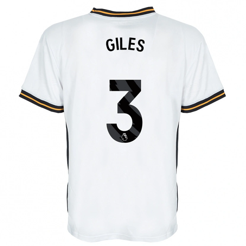 Danxen Bambino Maglia Ryan Giles #3 Bianco Arancione Nero Kit Gara Away 2026/27 Maglietta