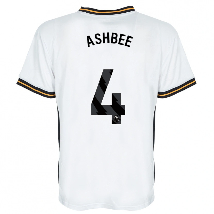 Danxen Bambino Maglia Stanley Ashbee #4 Bianco Arancione Nero Kit Gara Away 2026/27 Maglietta