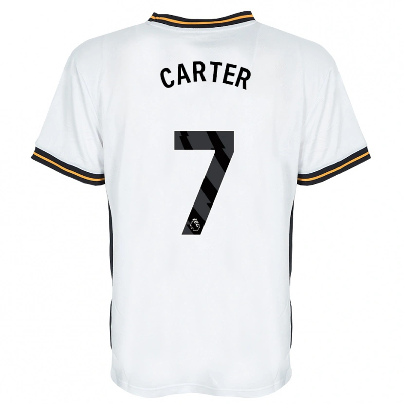 Danxen Bambino Maglia Ramell Carter #7 Bianco Arancione Nero Kit Gara Away 2026/27 Maglietta