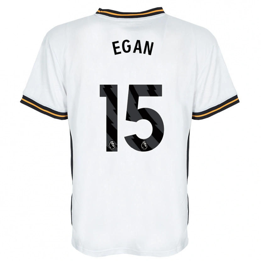 Danxen Bambino Maglia John Egan #15 Bianco Arancione Nero Kit Gara Away 2026/27 Maglietta