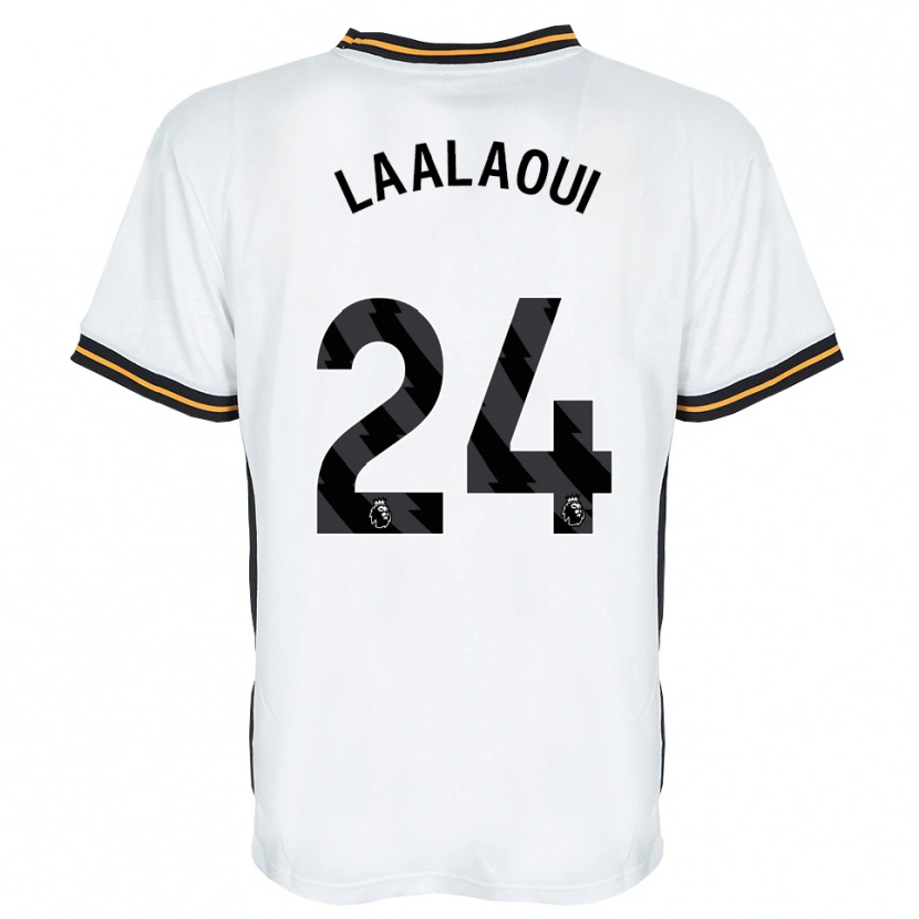 Danxen Bambino Maglia Reda Laalaoui #24 Bianco Arancione Nero Kit Gara Away 2026/27 Maglietta