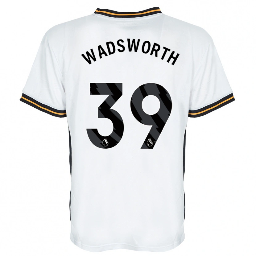 Danxen Bambino Maglia Noah Wadsworth #39 Bianco Arancione Nero Kit Gara Away 2026/27 Maglietta