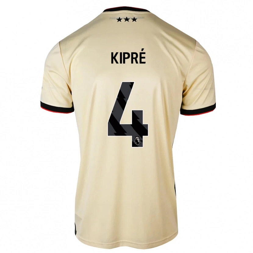 Danxen Bambino Maglia Cédric Kipré #4 Lemonchiffon Nero Rosso Kit Gara Away 2026/27 Maglietta
