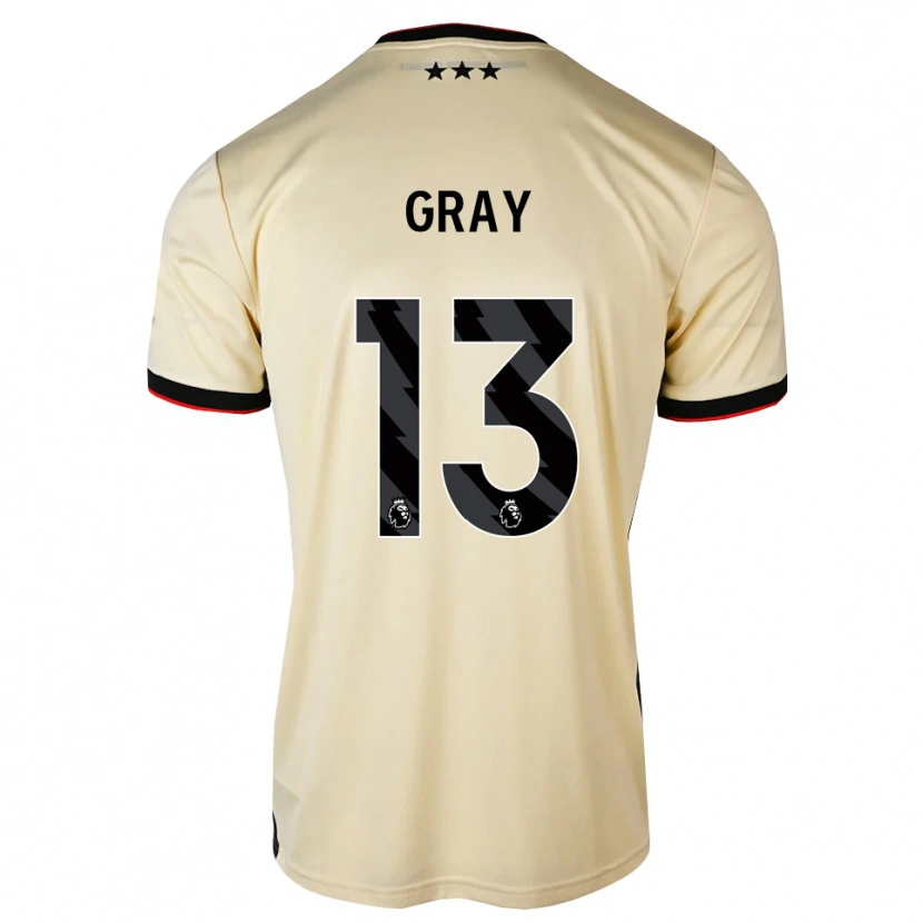 Danxen Bambino Maglia Henry Gray #13 Lemonchiffon Nero Rosso Kit Gara Away 2026/27 Maglietta