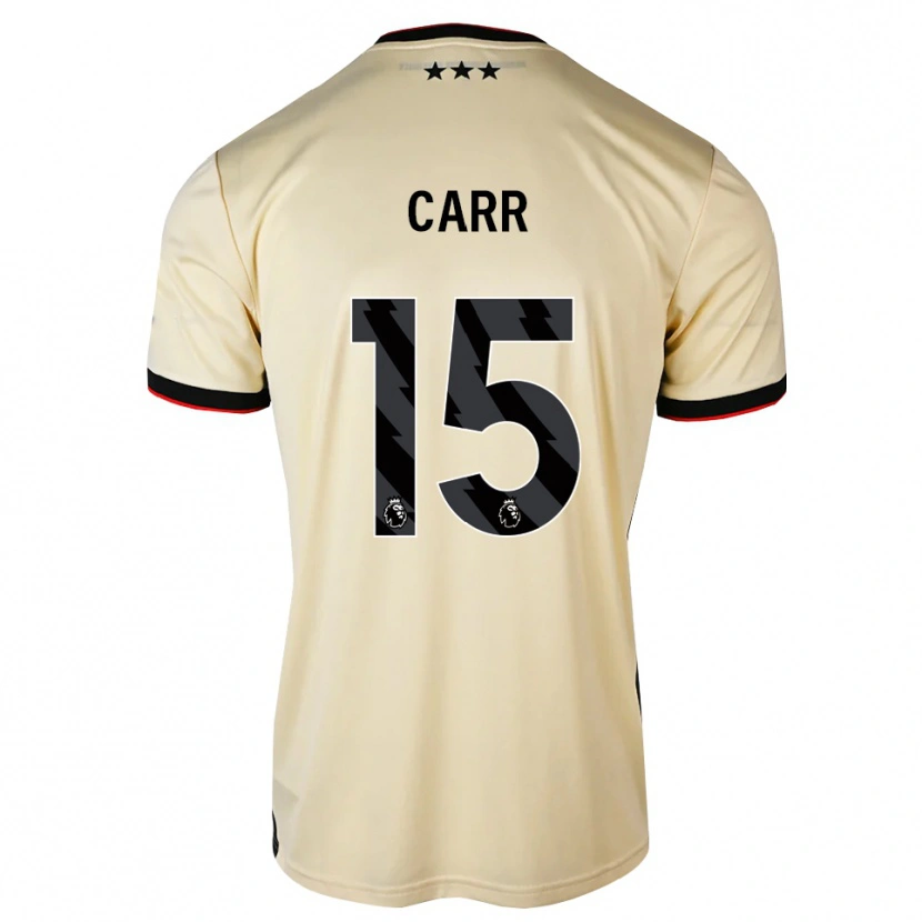 Danxen Bambino Maglia Reuben Carr #15 Lemonchiffon Nero Rosso Kit Gara Away 2026/27 Maglietta