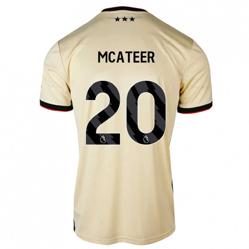 Danxen Bambino Maglia Kasey Mcateer #20 Lemonchiffon Nero Rosso Kit Gara Away 2026/27 Maglietta
