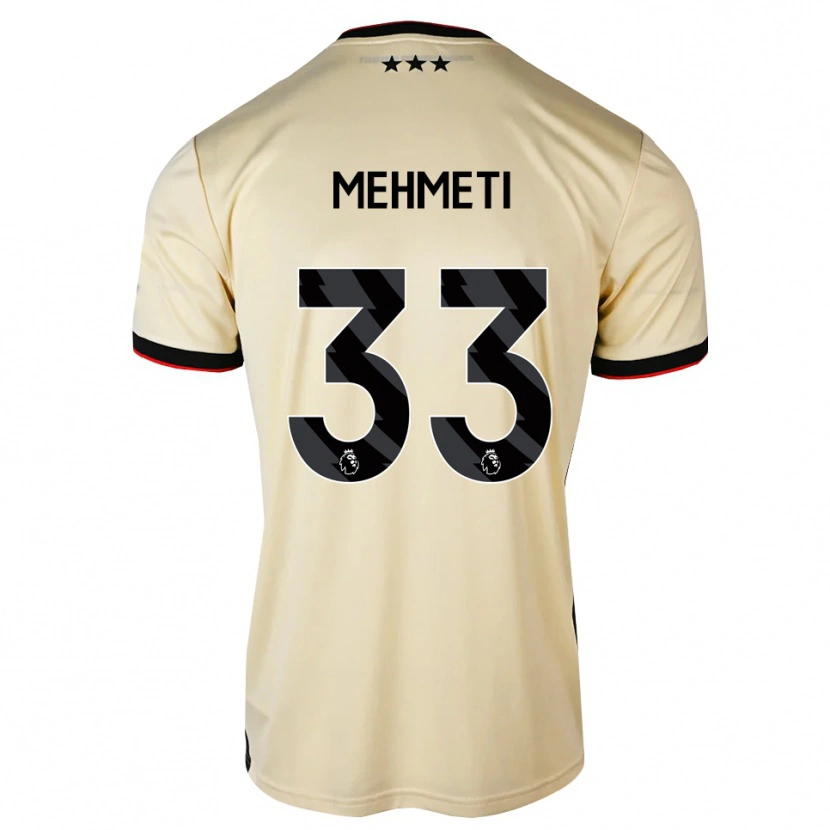 Danxen Bambino Maglia Anis Mehmeti #33 Lemonchiffon Nero Rosso Kit Gara Away 2026/27 Maglietta